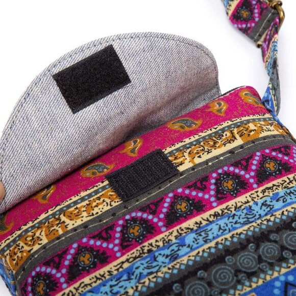 Women's Retro Small Size Canvas Shoulder Bag Hippie Boho Crossbody Handbag - Picture 9 of 9